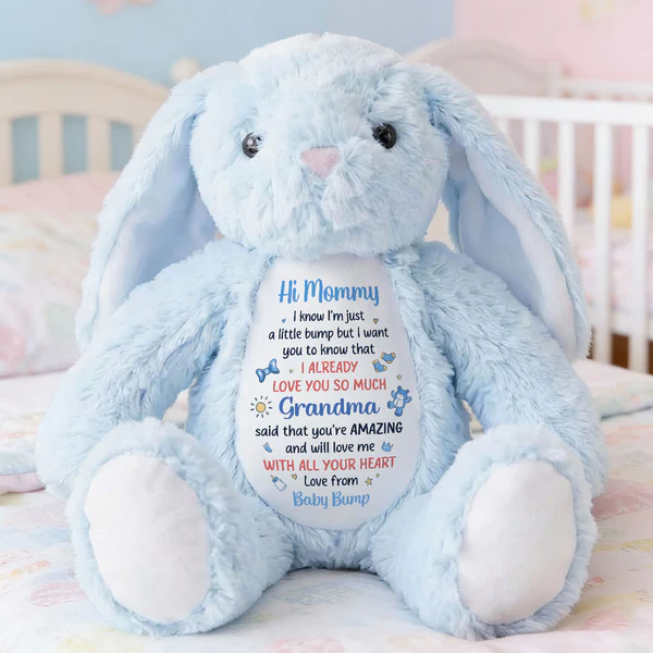Chère Maman, Je T'aime - Lapin En Peluche Personnalisé