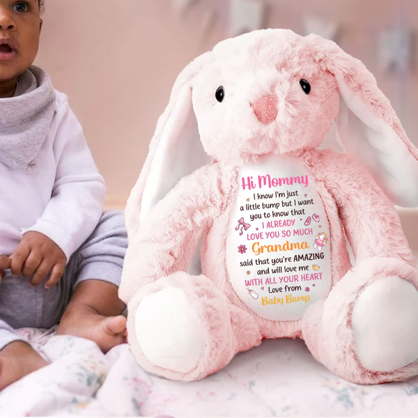Chère Maman, Je T'aime - Lapin En Peluche Personnalisé