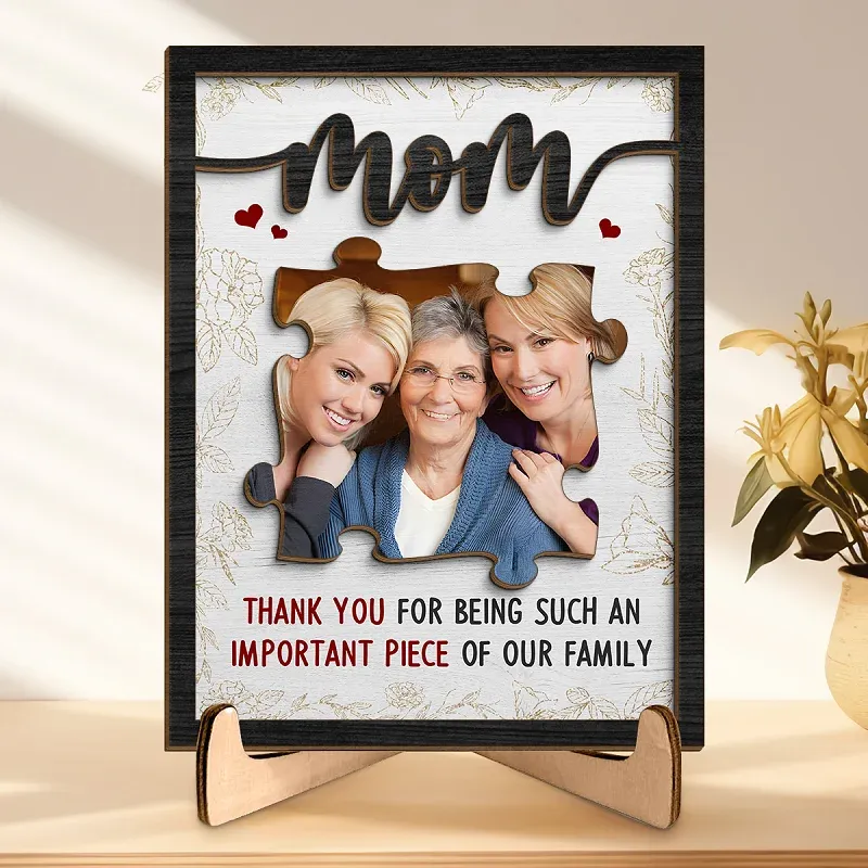 Cadre Photo Personnalisé « Merci D'être Un Membre Si Important De Notre Famille » - Cadeau Unique Pour Notre Chère Maman - MaPhotochaussetteFr
