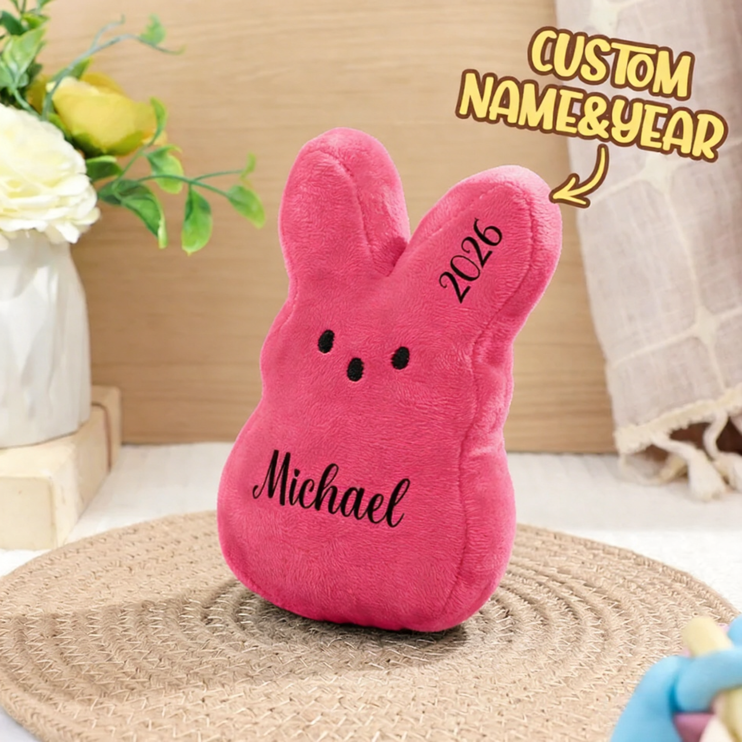 Easter Peeps Bunny Plush Toy,Personalized Peeps Bunnies,Mini Peeps Plush Doll,Easter basket,Baby Easter Gift,Plush Bunny,Custom Peeps Bunny