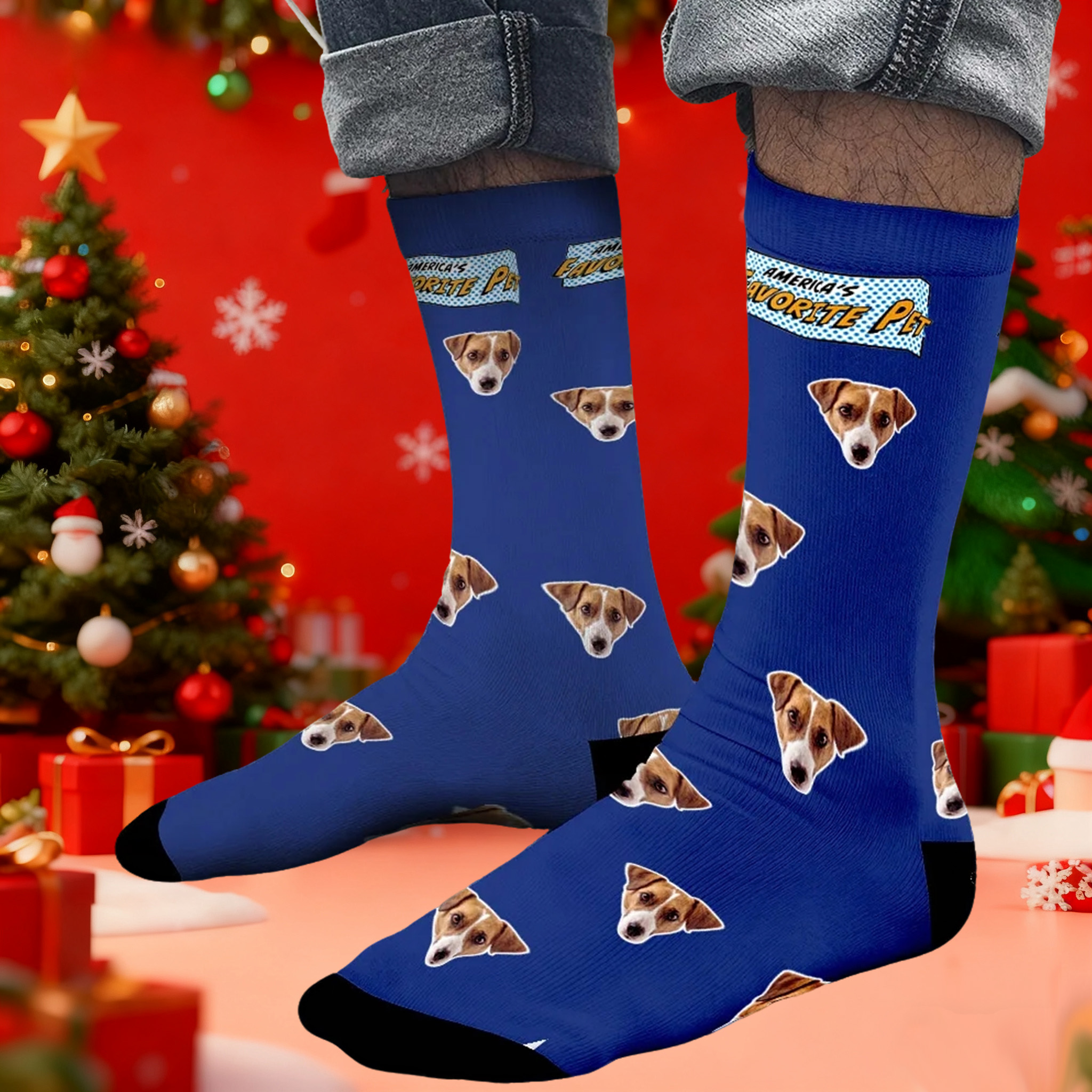 Christmas Socks Custom Face Socks Personalized Funny Custom Design Best Gift Idea for Xmas