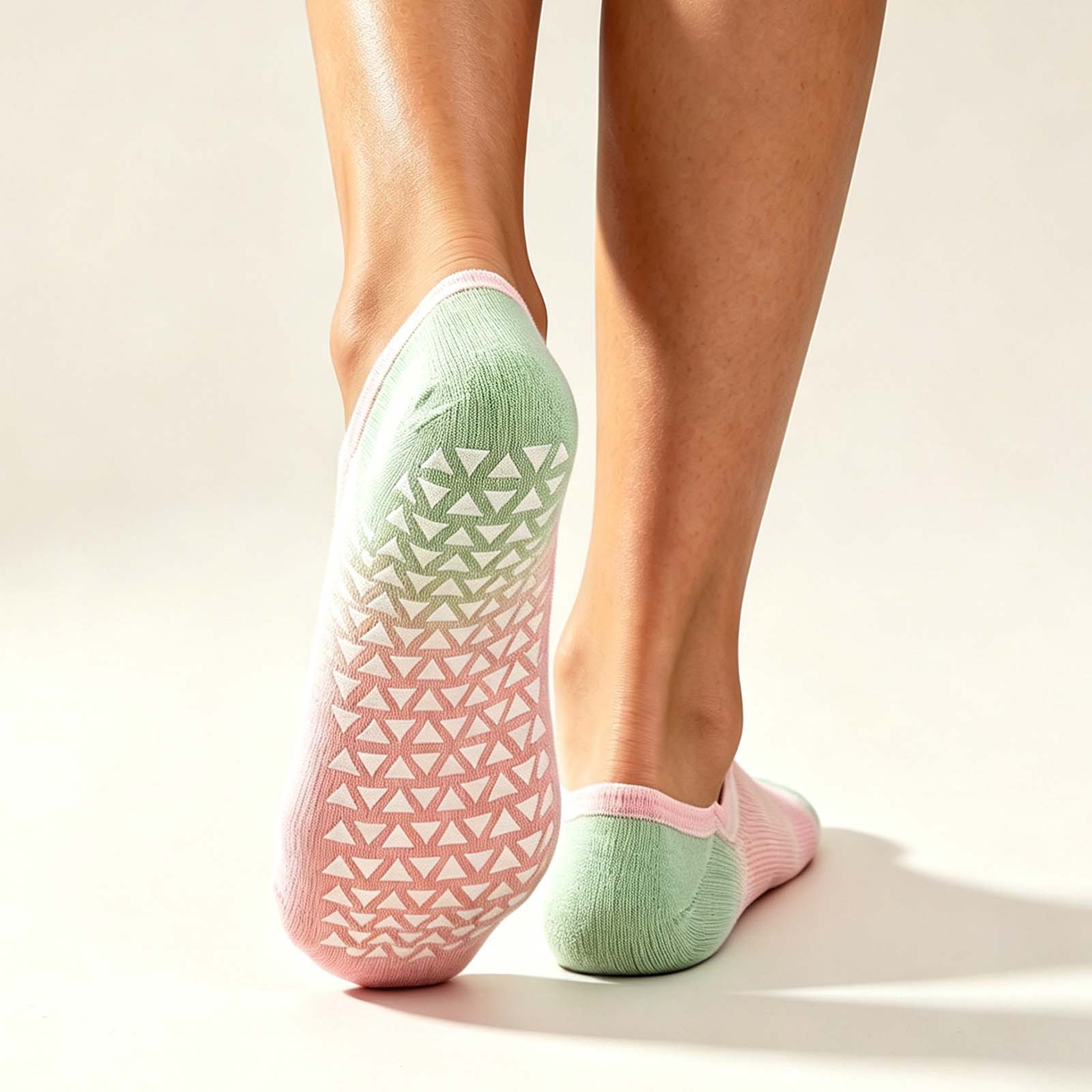 Low Cut Yoga Grip Socks with Cross Straps, Anti-Skid Pilates Grip Socks, Silicone Full Sole Grip Socks for Ladies Fitness