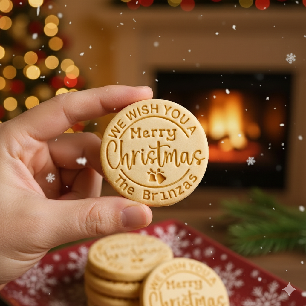 Personalized Merry Christmas Cookie Stamp Family Holiday Baking Acrylic Cookie Stamp - MyPhotoSocks