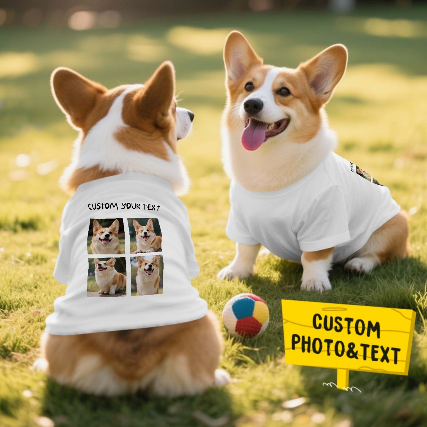Personalized Cute Photo and Text T-Shirt Dog Shirt Custom Pet Lover Shirt Gift - MyPhotoSocks