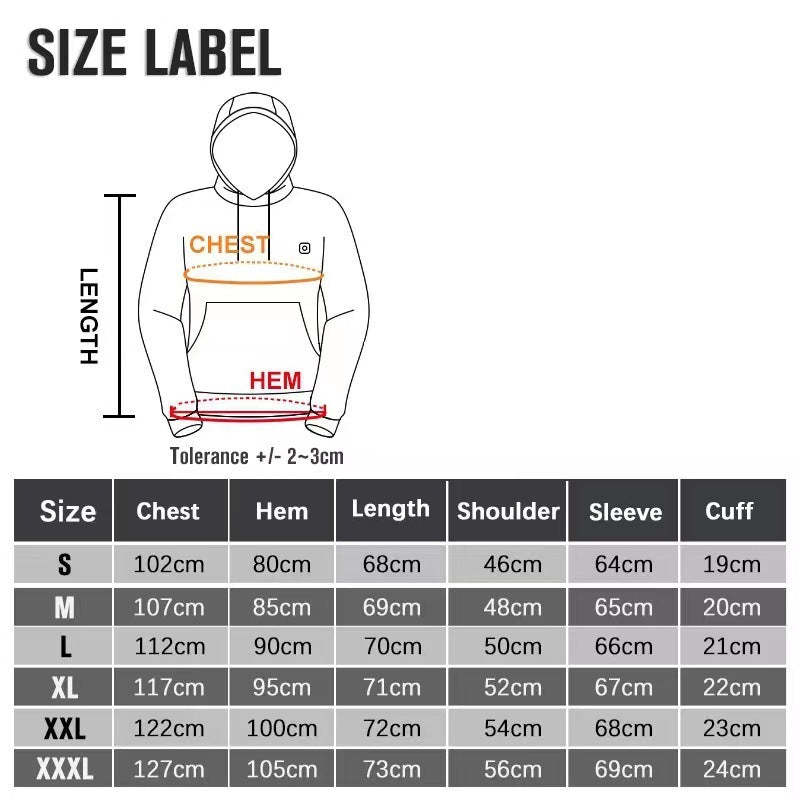 Heated Hoodie for Men Women Electric Unisex Heating Sweatshirt - MyPhotoSocks
