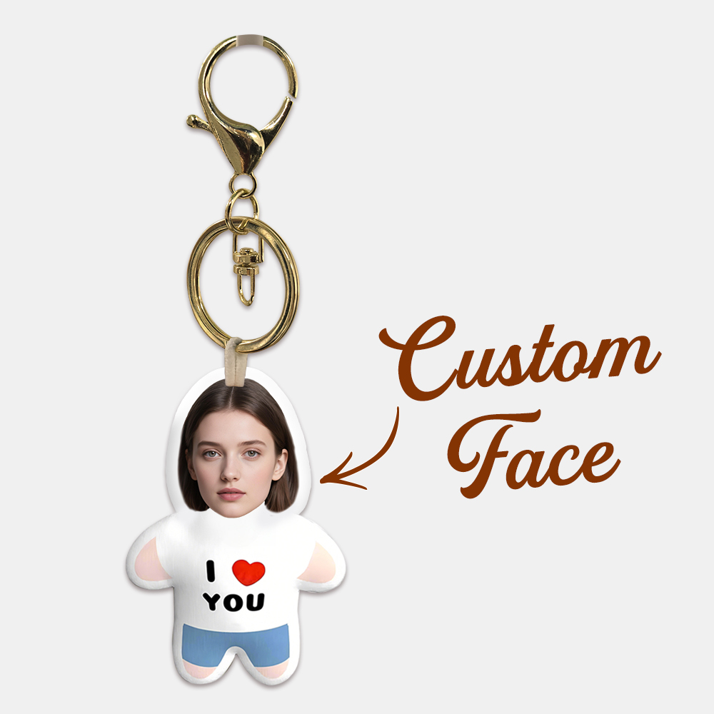 Custom I Love You Minime Throw Bag Charm – Personalised Face Gift for Lover