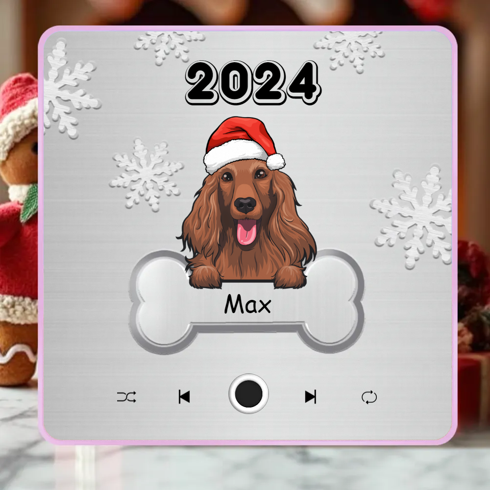 Personalized Music Fridge Magnet Custom Pet Dog Merry Christmas Custom Music Magnets Can Play Songs Christmas Gift Pet Lovers Gifts - MyPhotoSocks