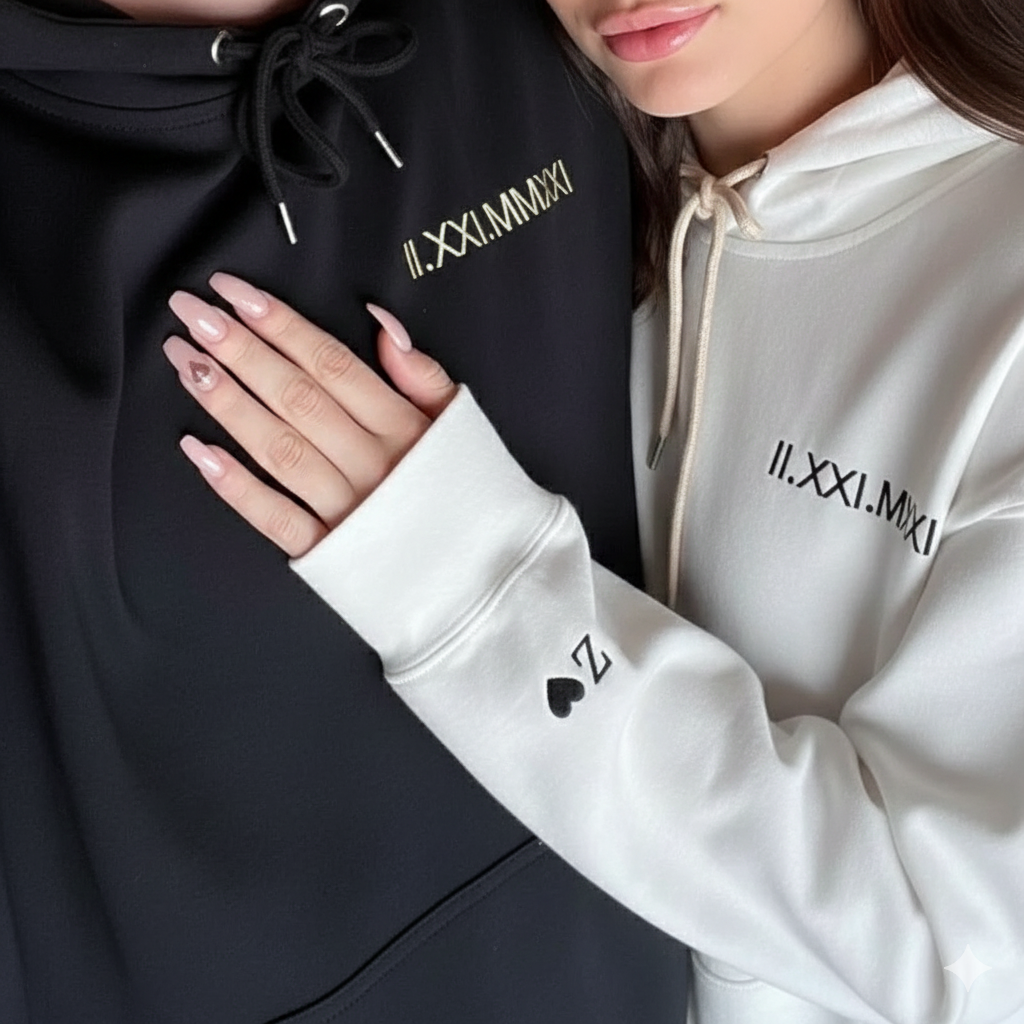 Custom Embroidered Sweatshirt With Name Valentine's Gifts Embroidery Effect for Lover