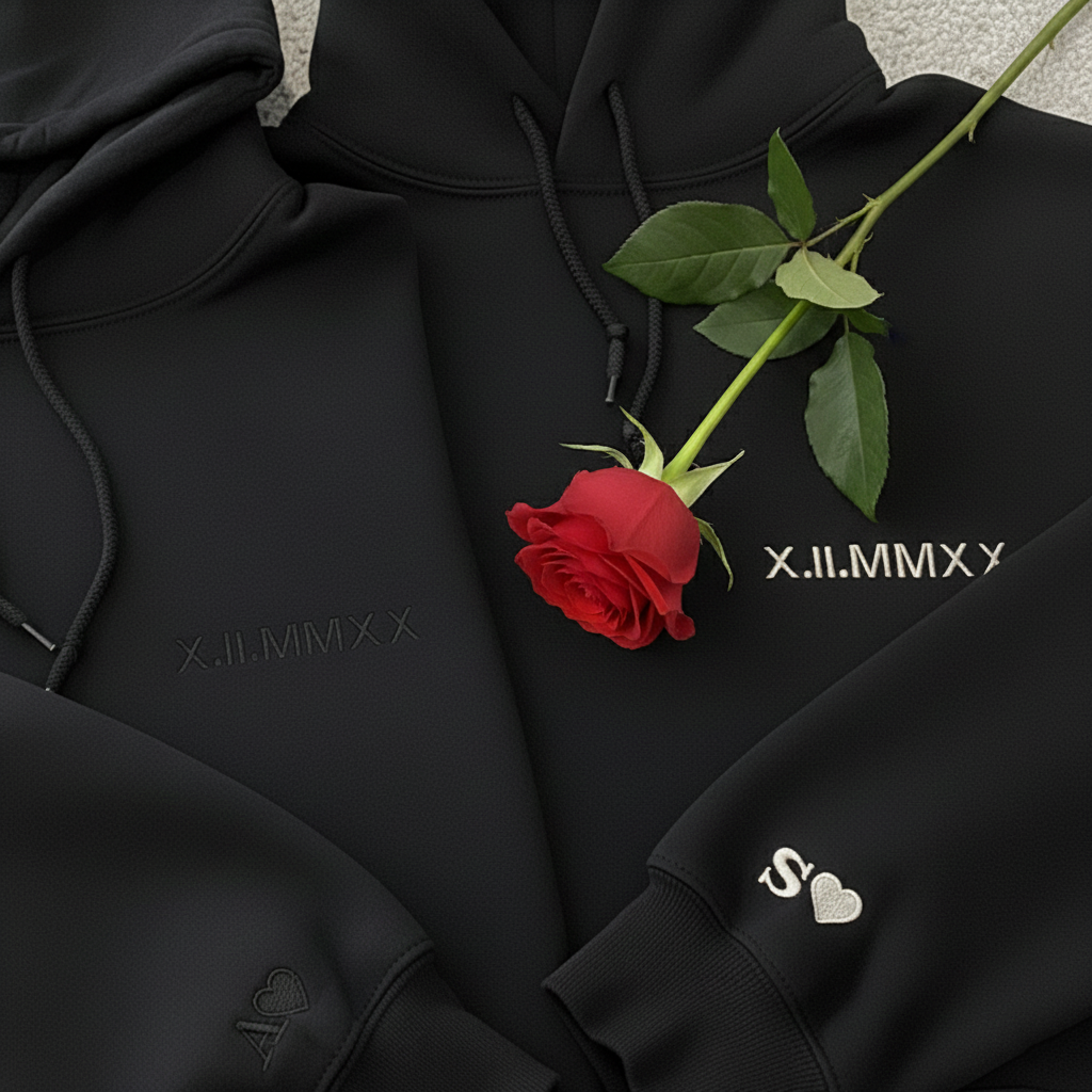 Custom Embroidered Sweatshirt With Name Valentine's Gifts Embroidery Effect for Lover