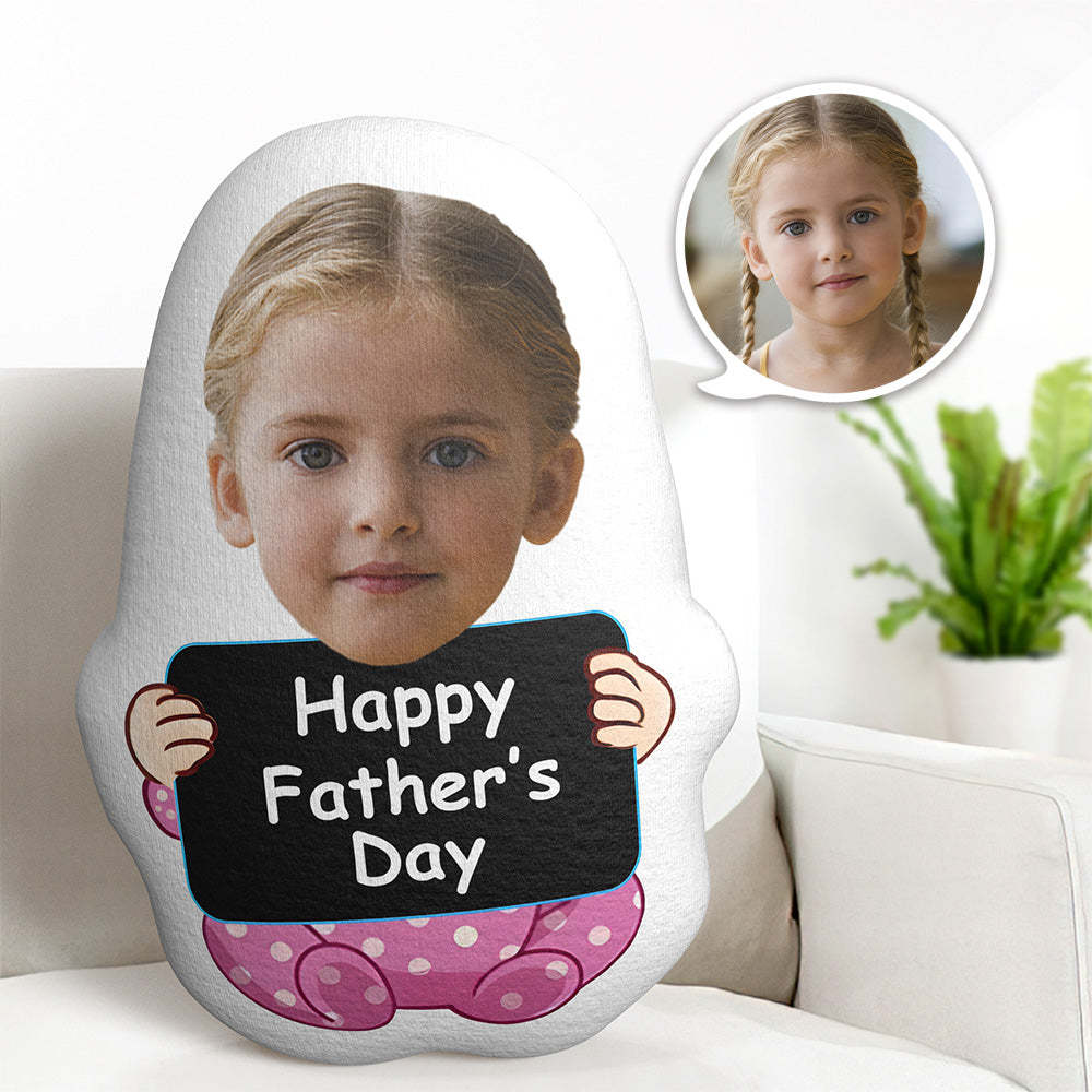 Custom Face Pillow Personalized Photo Doll MiniMe Pillow Happy Father's Day Gifts for Him - MyPhotoSocks