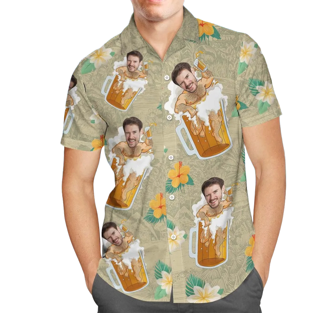 Custom Face Hawaiian Shirt Beer Hawaiian Shirt Tropical Style Shirt