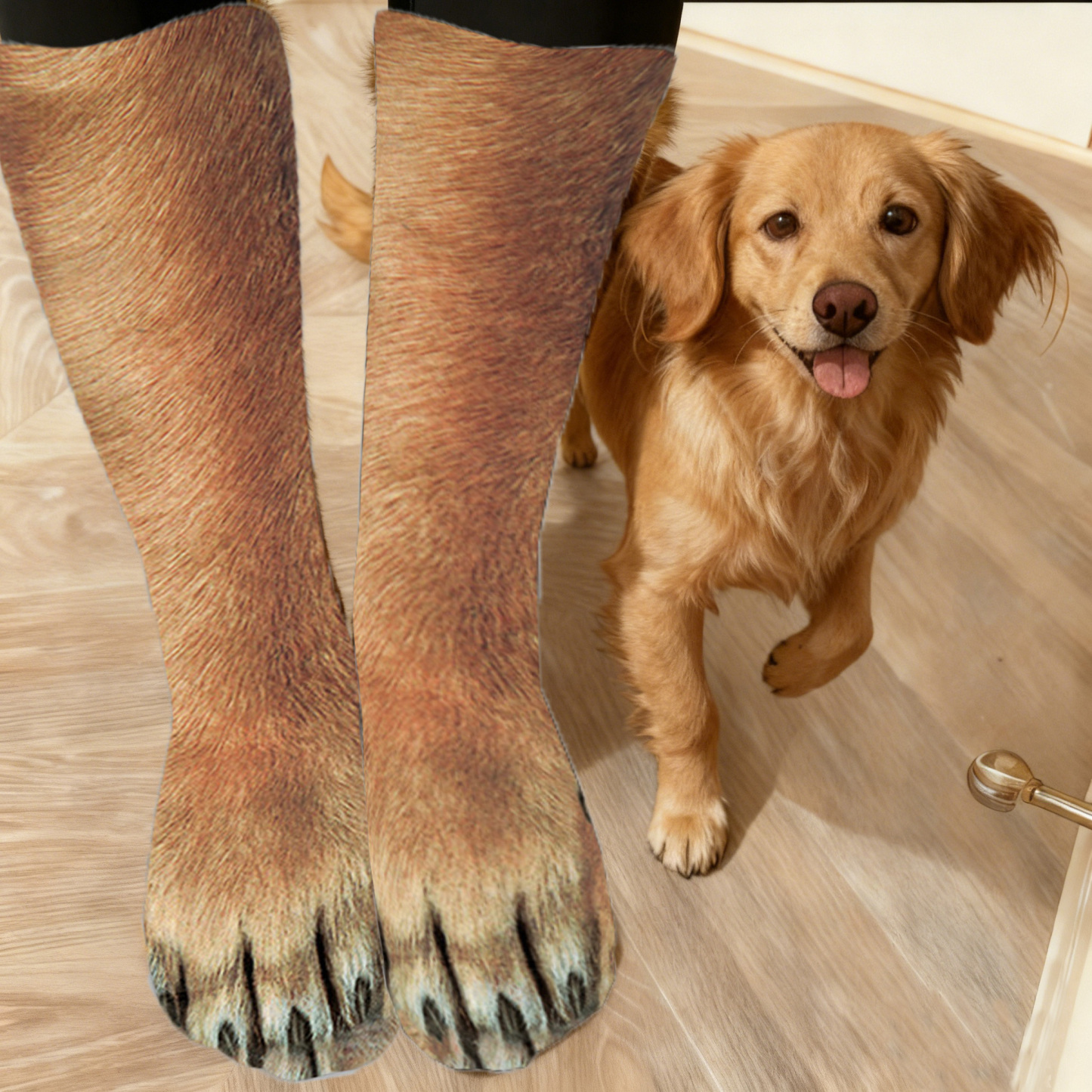 Realistic Animal Paw Print Socks – Lifelike Cat & Dog Claw Effect Novelty Fun Christmas Gift Socks for Pets Lover Kids