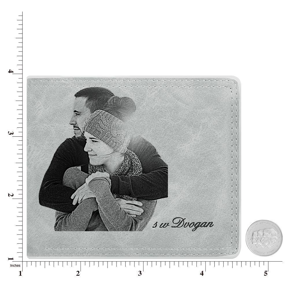 Men's Biffold Short Custom Photo Wallet - Light Grey - MyPhotoSocks