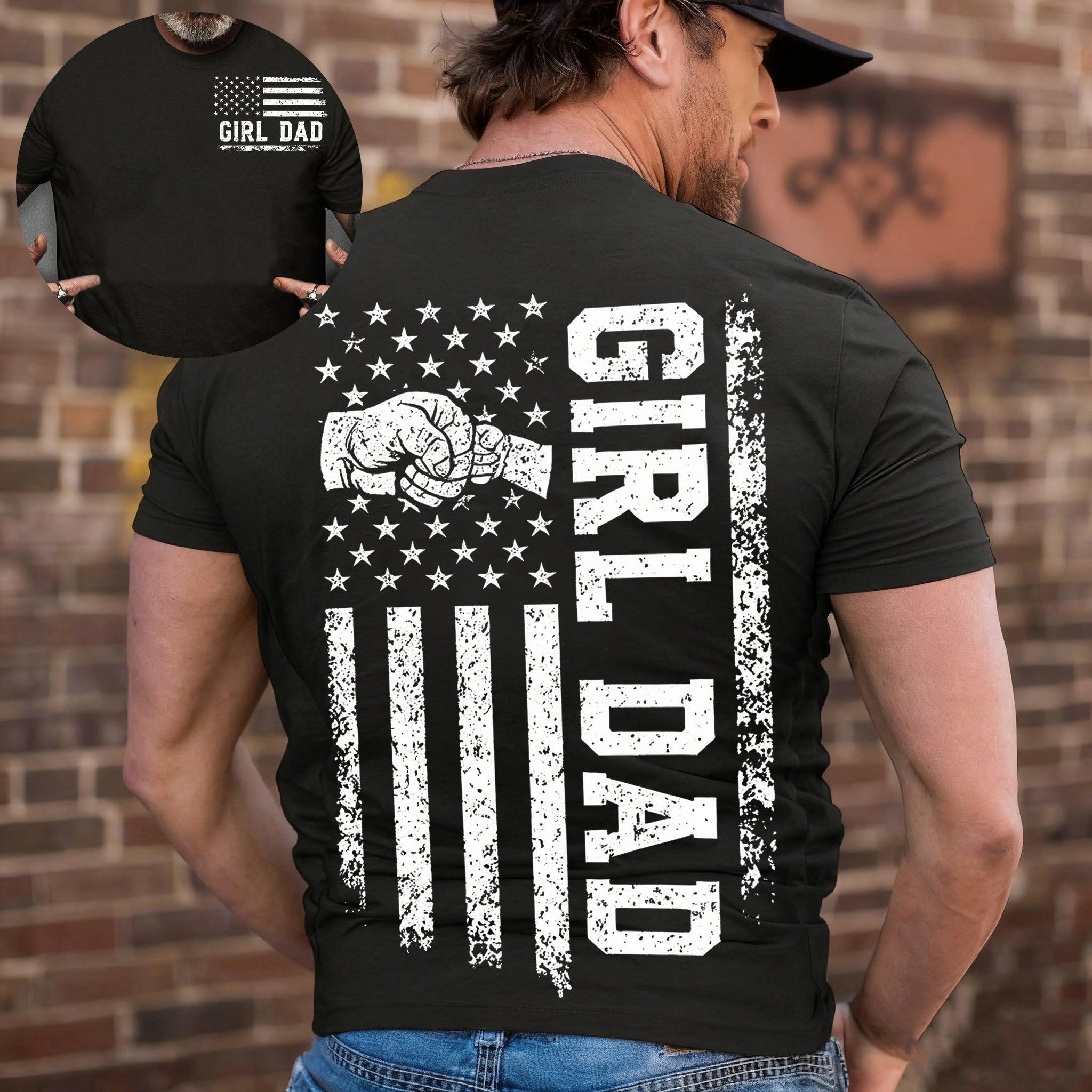 Custom Girl Dad T-shirt Personalized Gift for Father's Day