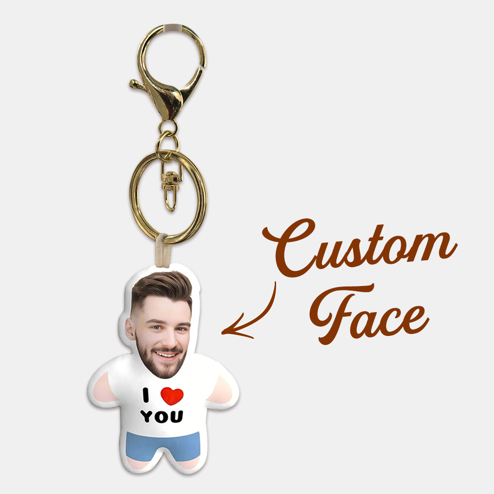 Custom I Love You Minime Throw Bag Charm – Personalised Face Gift for Lover