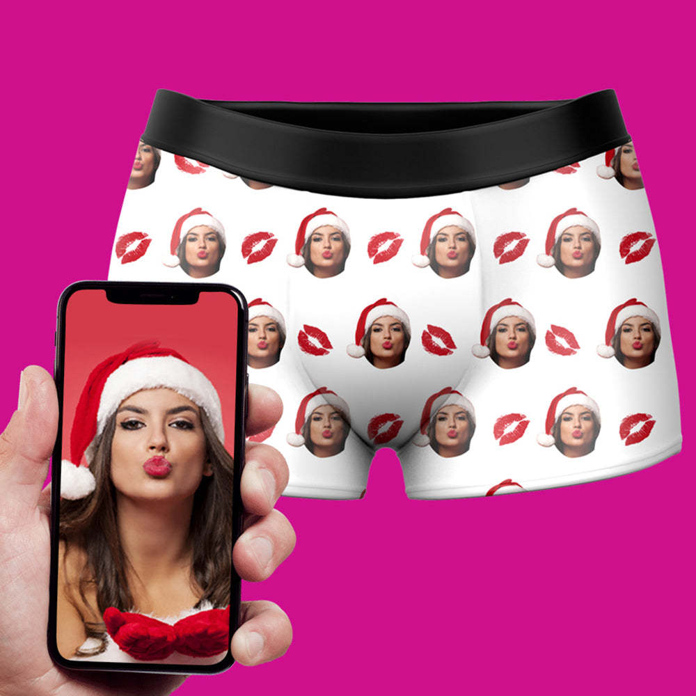 Custom Photo Face Kiss Boxer Shorts - MyPhotoSocks