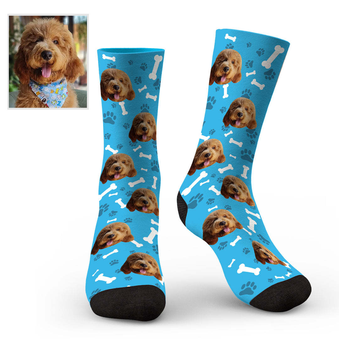 Custom Face Dog Socks With Your Text 3D preview