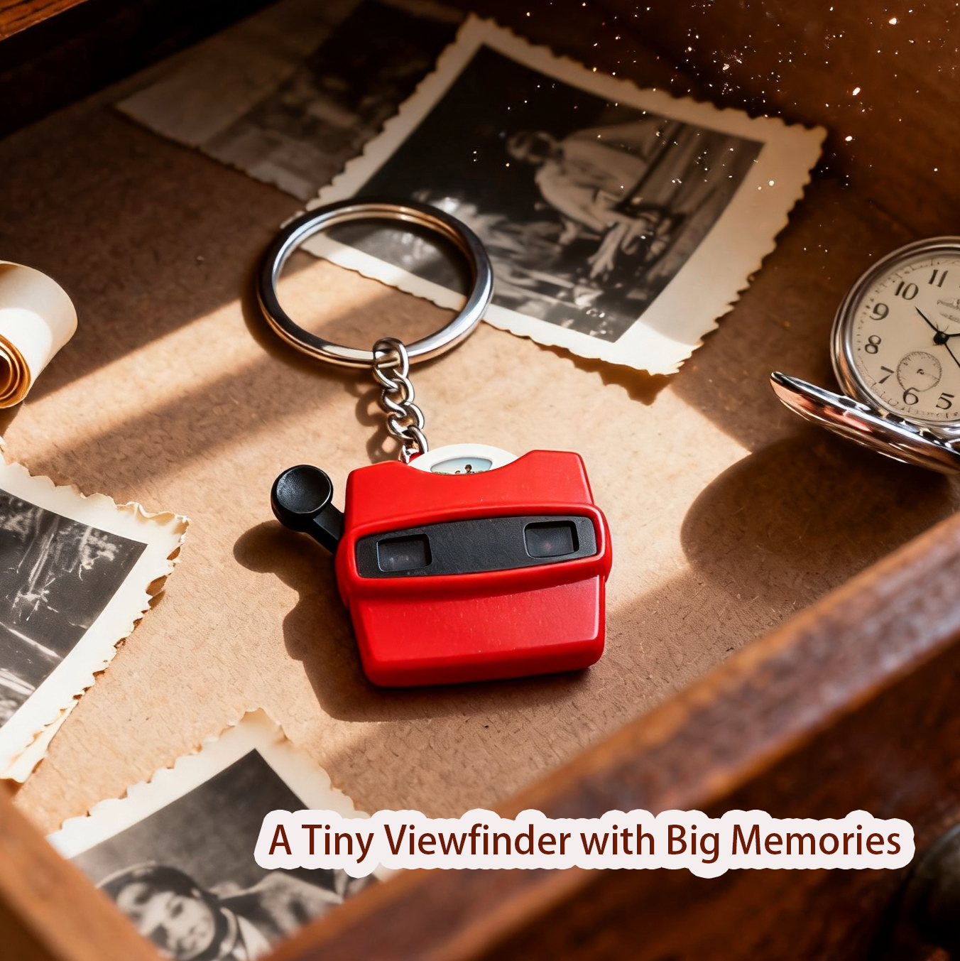 Custom Mini 3D Viewfinder and Reel Keychain Personalized Christmas Gifts Photo Viewer Ornament with Your Own Photos