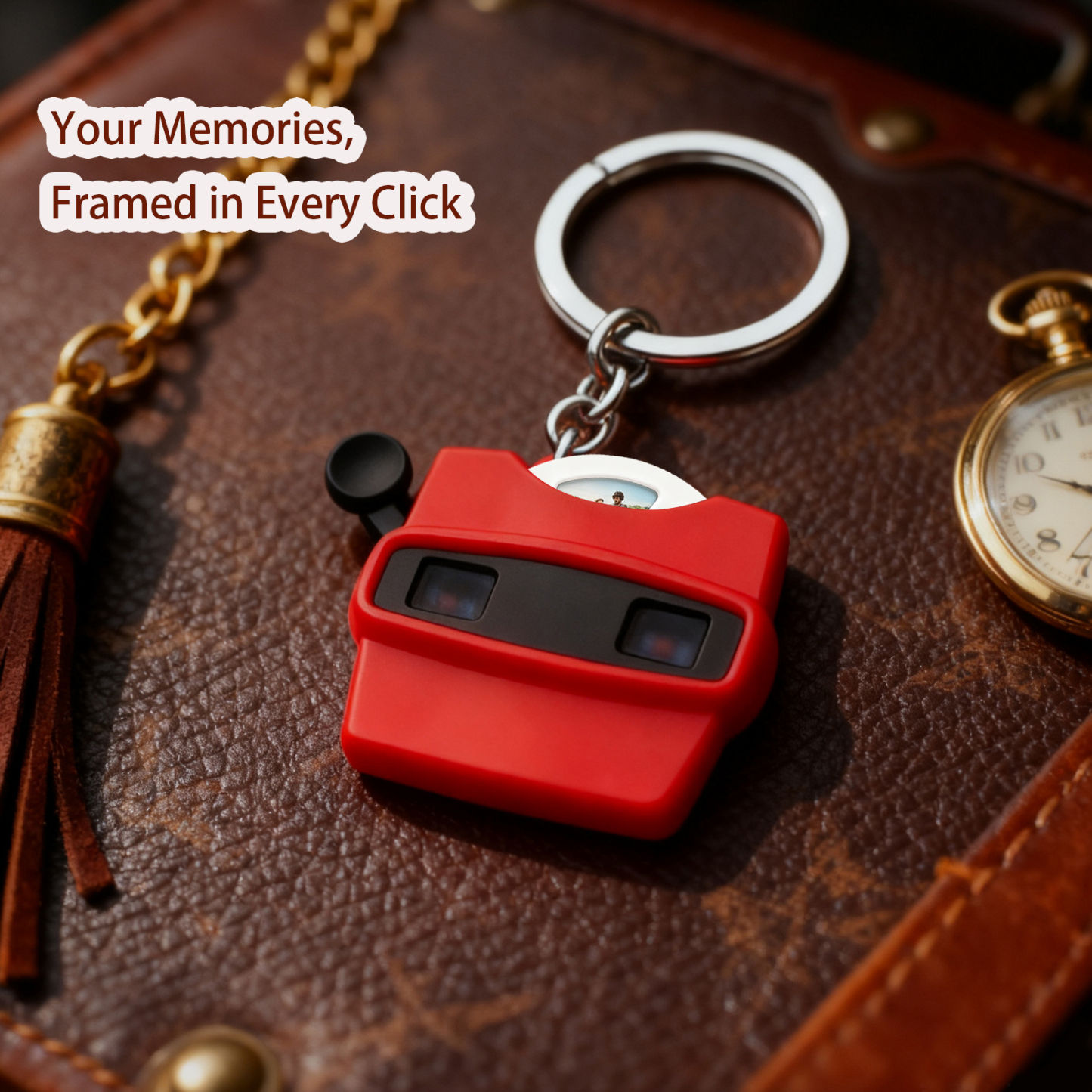 Custom Mini 3D Viewfinder and Reel Keychain Personalized Christmas Gifts Photo Viewer Ornament with Your Own Photos