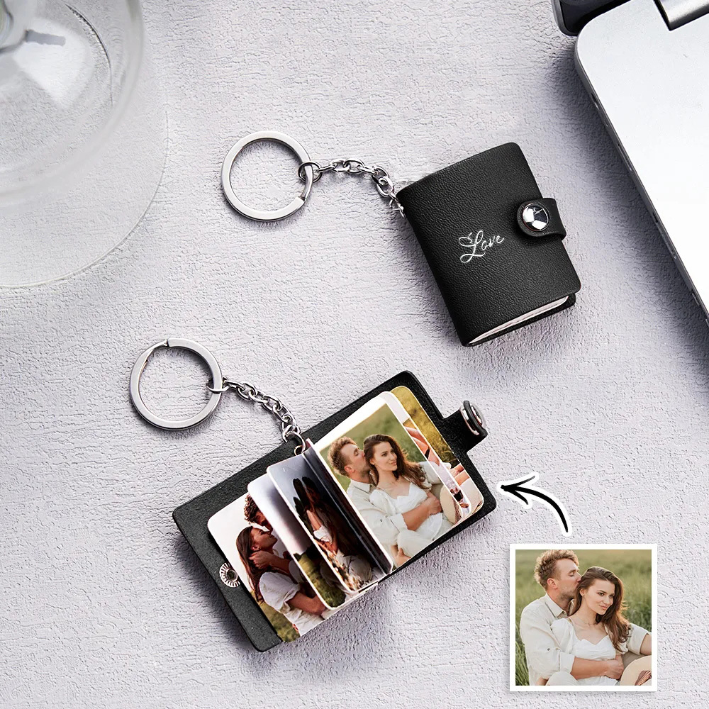 Personalized Photo Album Keychain - Personalized Gift for Him, Her, Gift for Dad Handmade Gift, Boyfriend Birthday Gift, Valentines Day Gift