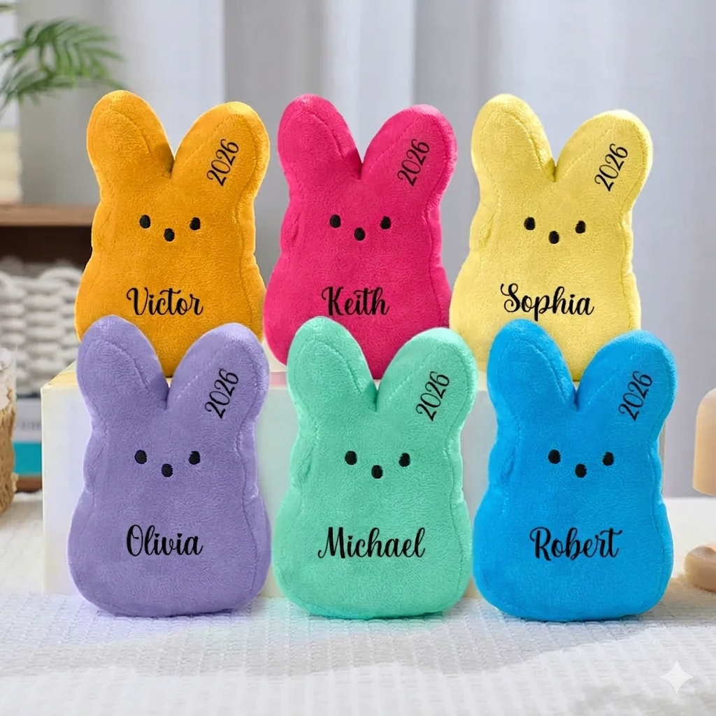 Easter Peeps Bunny Plush Toy,Personalized Peeps Bunnies,Mini Peeps Plush Doll,Easter basket,Baby Easter Gift,Plush Bunny,Custom Peeps Bunny