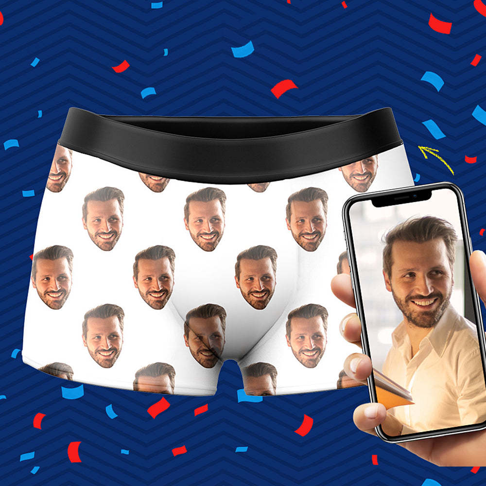 Custom Photo Man Corlorful Face Boxer Shorts - MyPhotoSocks