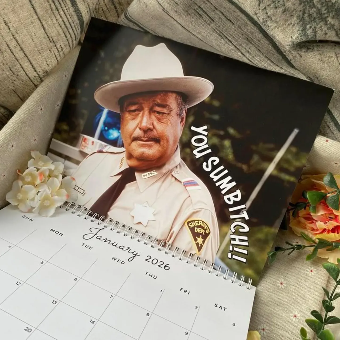 Best Lines of Sheriff Buford 2026 Wall Calendar, Smokey and The Bandit Inspired Planner, Funny Retro Quote Calendar, Christmas Holiday Gift