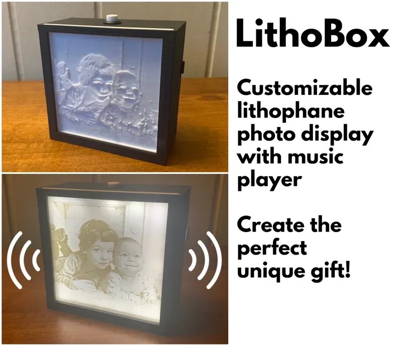 Custom 3D Light Shadow Photo Music Box – Personalized Picture Frame Gift