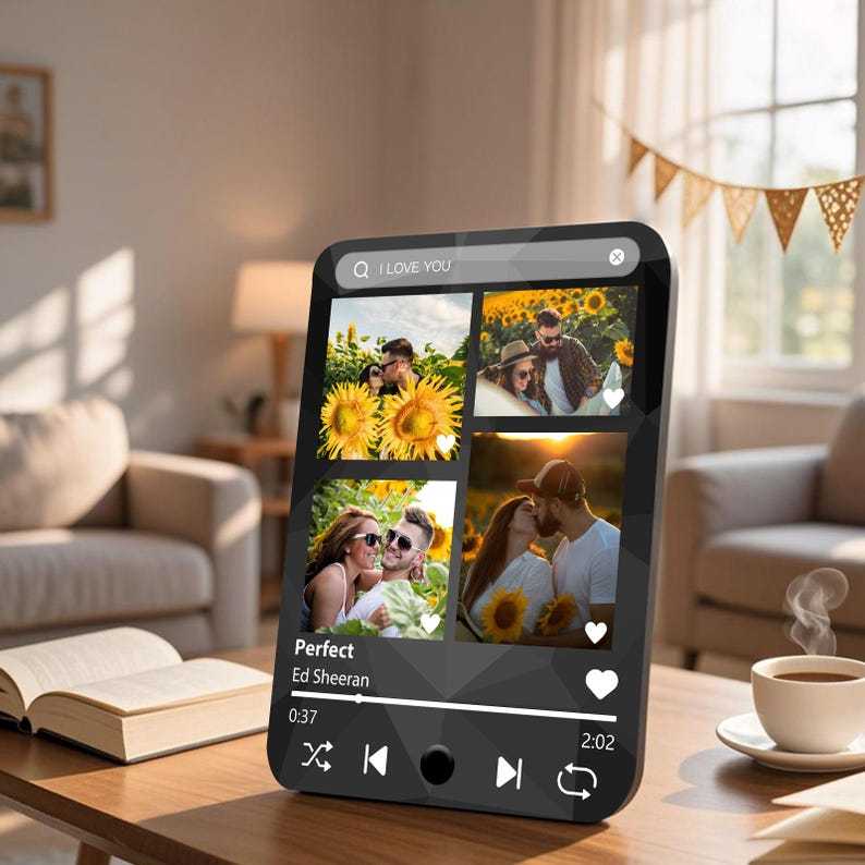 Personalized Music Plaque: Custom Acrylic Photo Gift for Couples