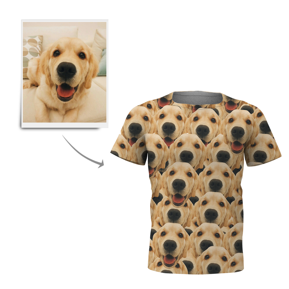 Custom Face Mash Dog T-shirt - MyPhotoSocks