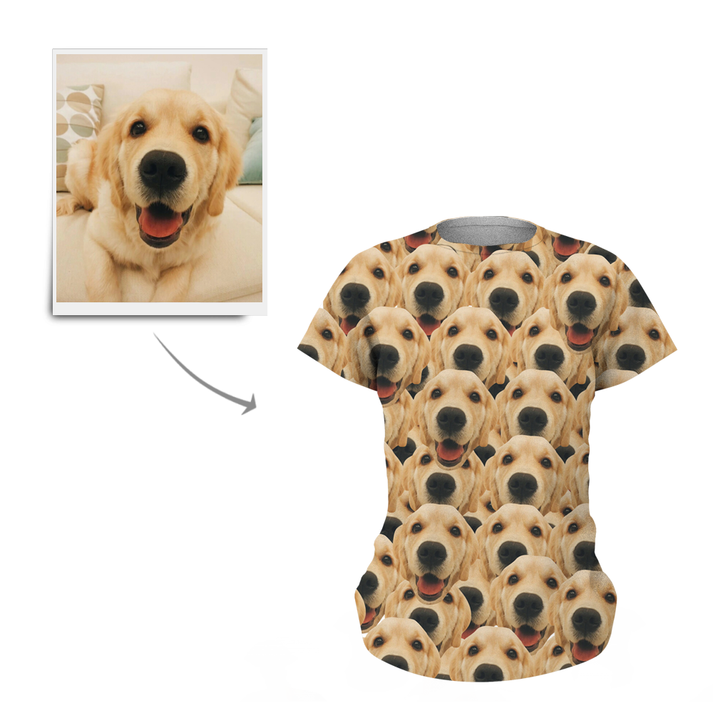 Custom Face Mash Dog T-shirt - MyPhotoSocks