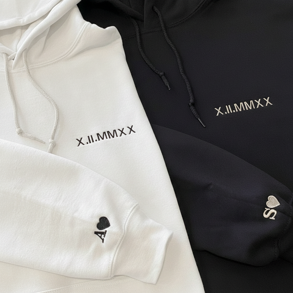 Custom Embroidered Sweatshirt With Name Valentine's Gifts Embroidery Effect for Lover