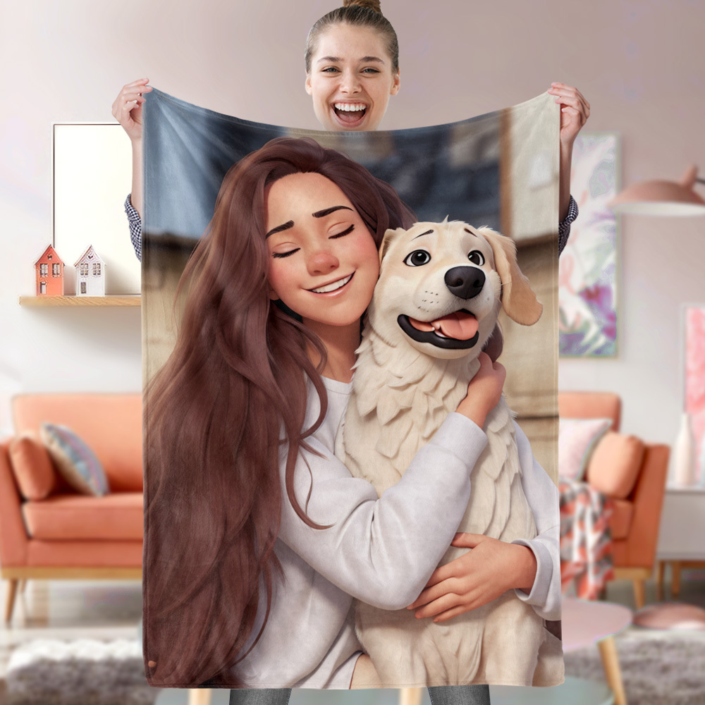 Custom Cartoon Blanket from Your Photo Gifts for Her - MyPhotoSocks
