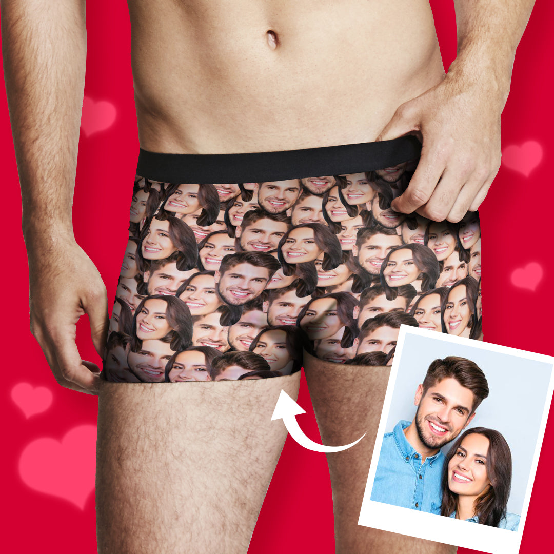 Custom Face Mash Personalised Boxer Shorts Photo Printed-MyPhotoSocks
