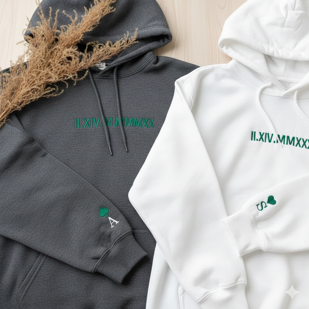 Custom Embroidered Sweatshirt With Name Valentine's Gifts Embroidery Effect for Lover