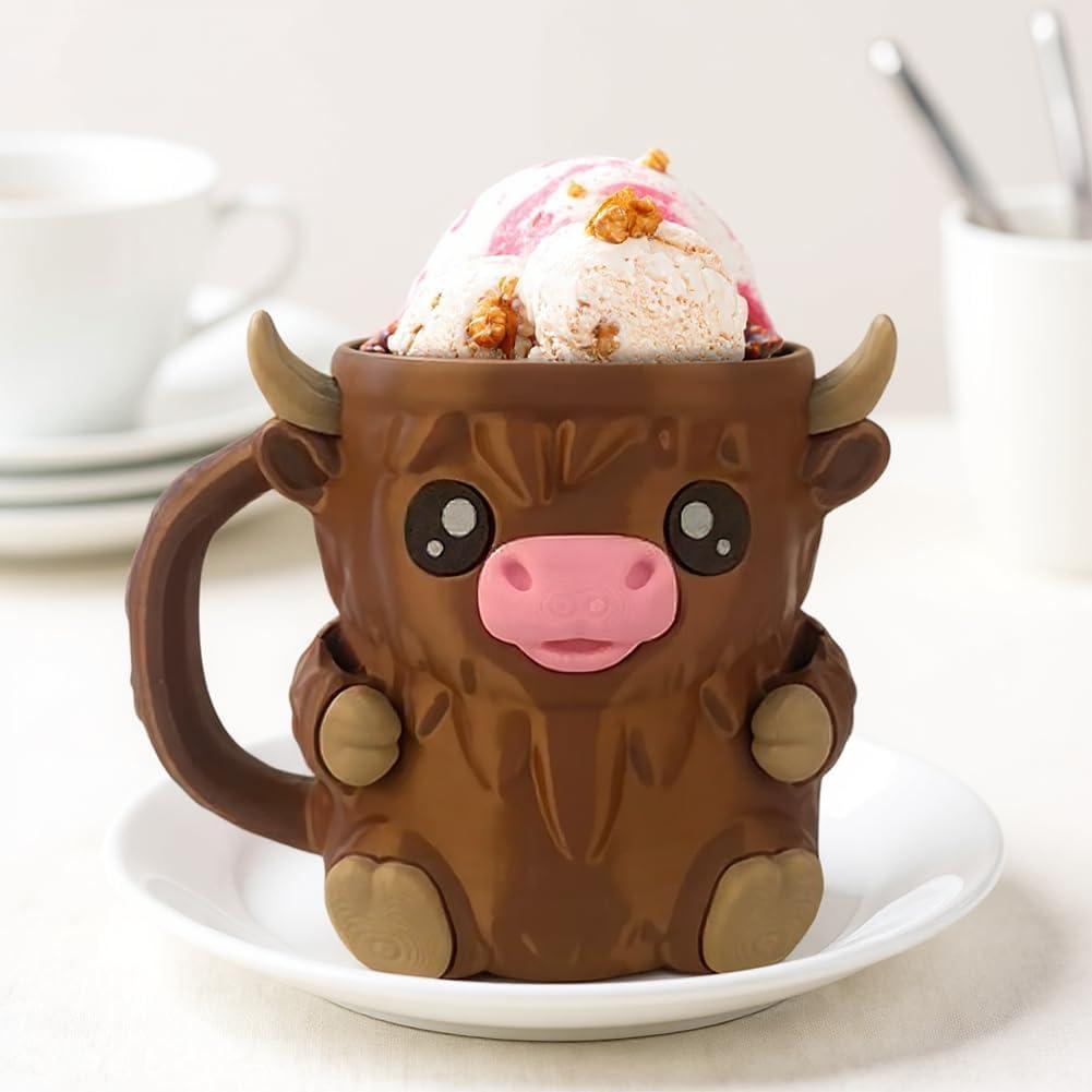 Cute Animal Style Ice Cream Pint Holder with Handle and Spoon Reusable Antifreeze Cooler Sleeve for Ice Cream, Drinks, and Desserts Funny Gifts for Ice Cream Lovers Christmas Gifts - MyPhotoSocks