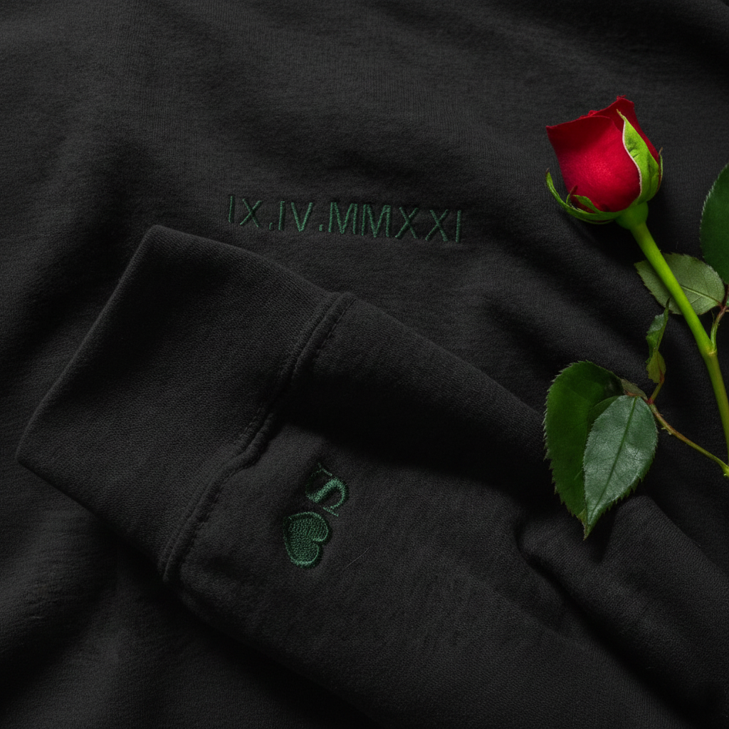 Custom Embroidered Sweatshirt With Name Valentine's Gifts Embroidery Effect for Lover