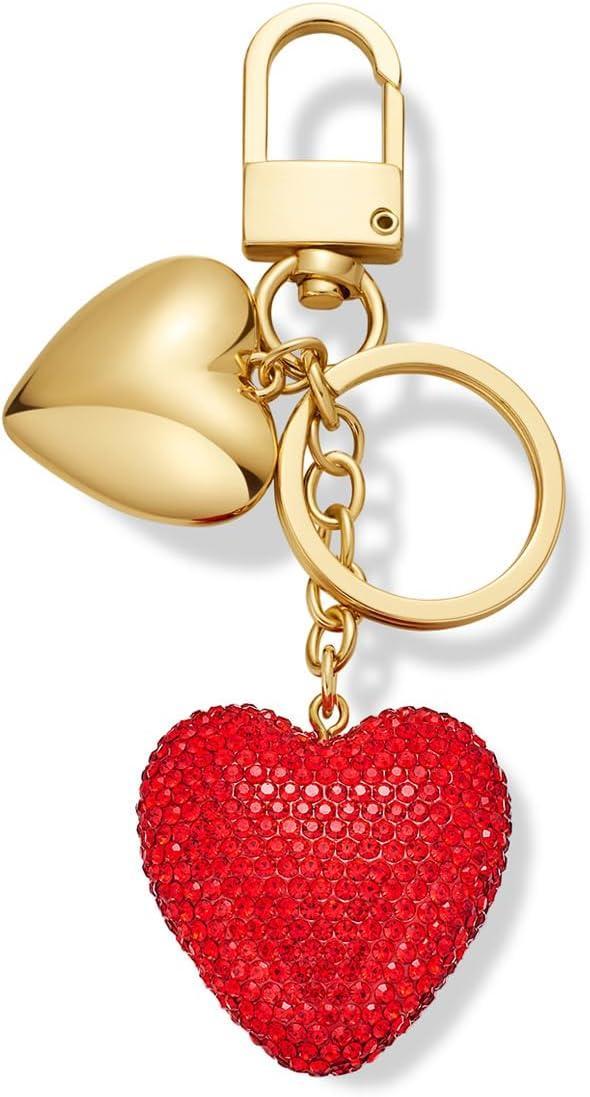 Bag Charm Red Rhinestones Trendy Gold Bag Heart Charms Key Pendant Trendy Purse Charms Car Jewelry