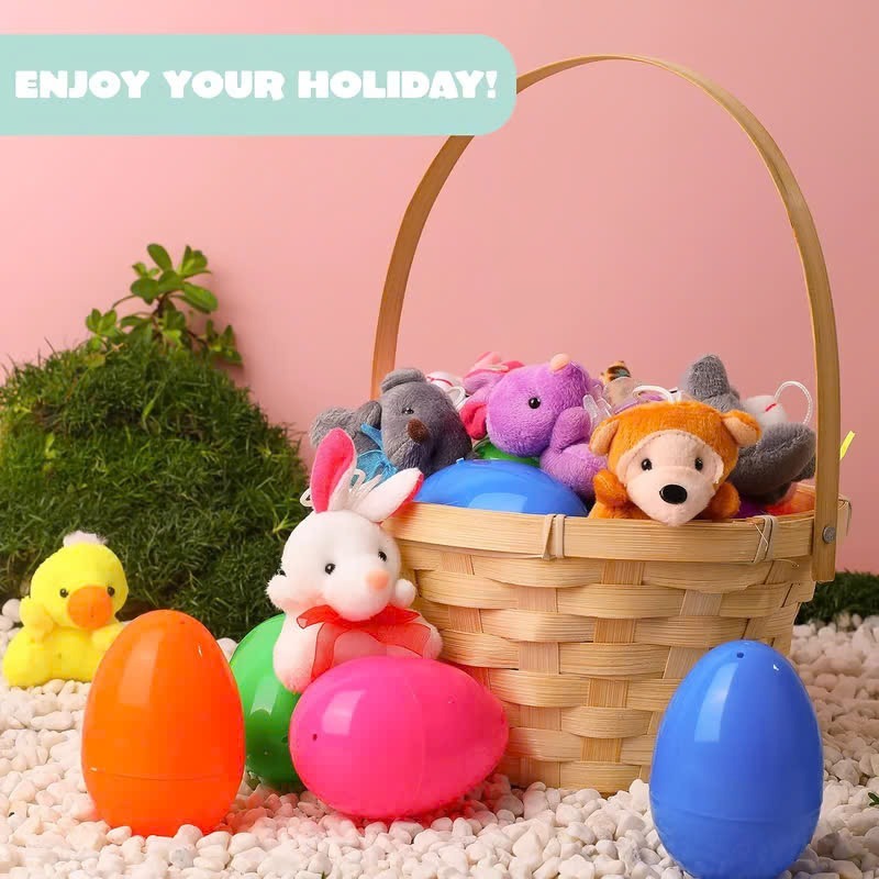 Prefilled Easter Eggs Filled with Plush Animal Toys 12/24/36 Pcs