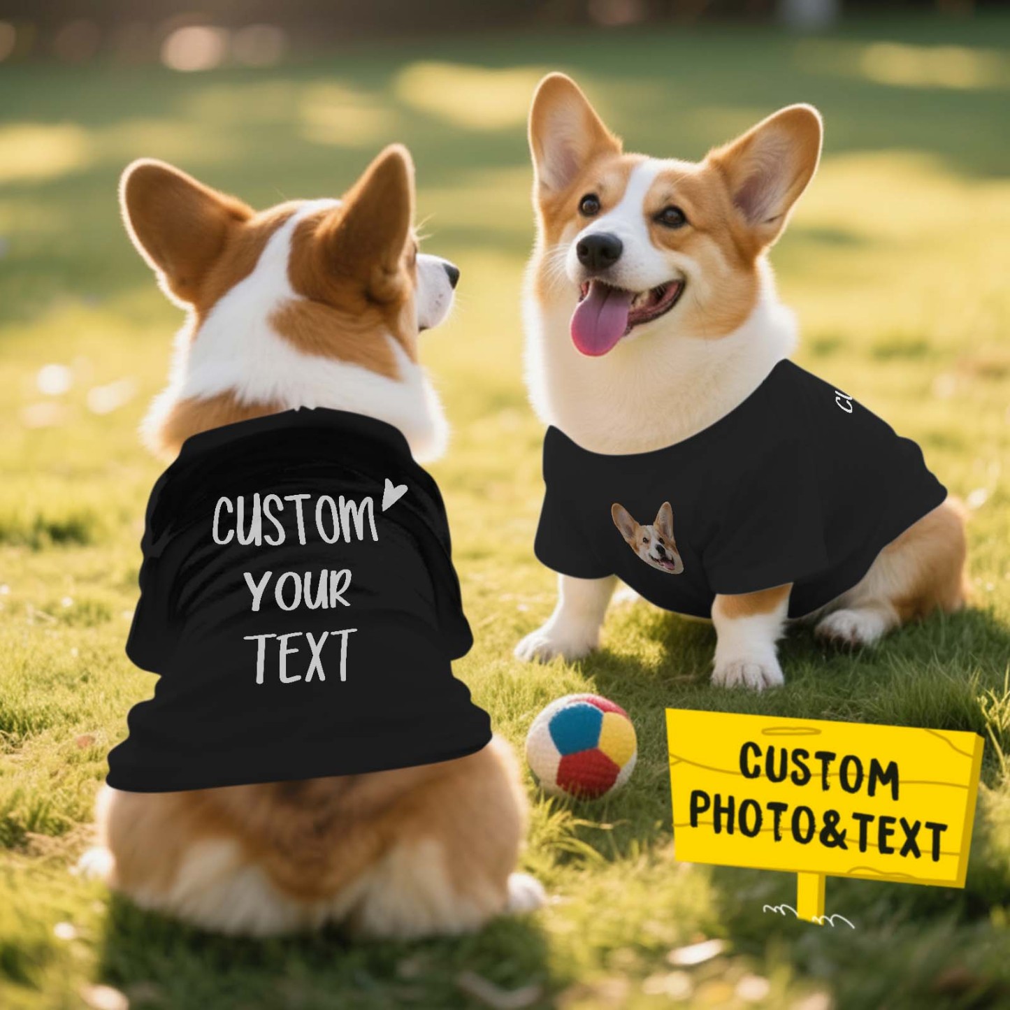 Personalized Photo and Text T-Shirt Dog Shirt Custom Pet Lover Shirt Gift - MyPhotoSocks