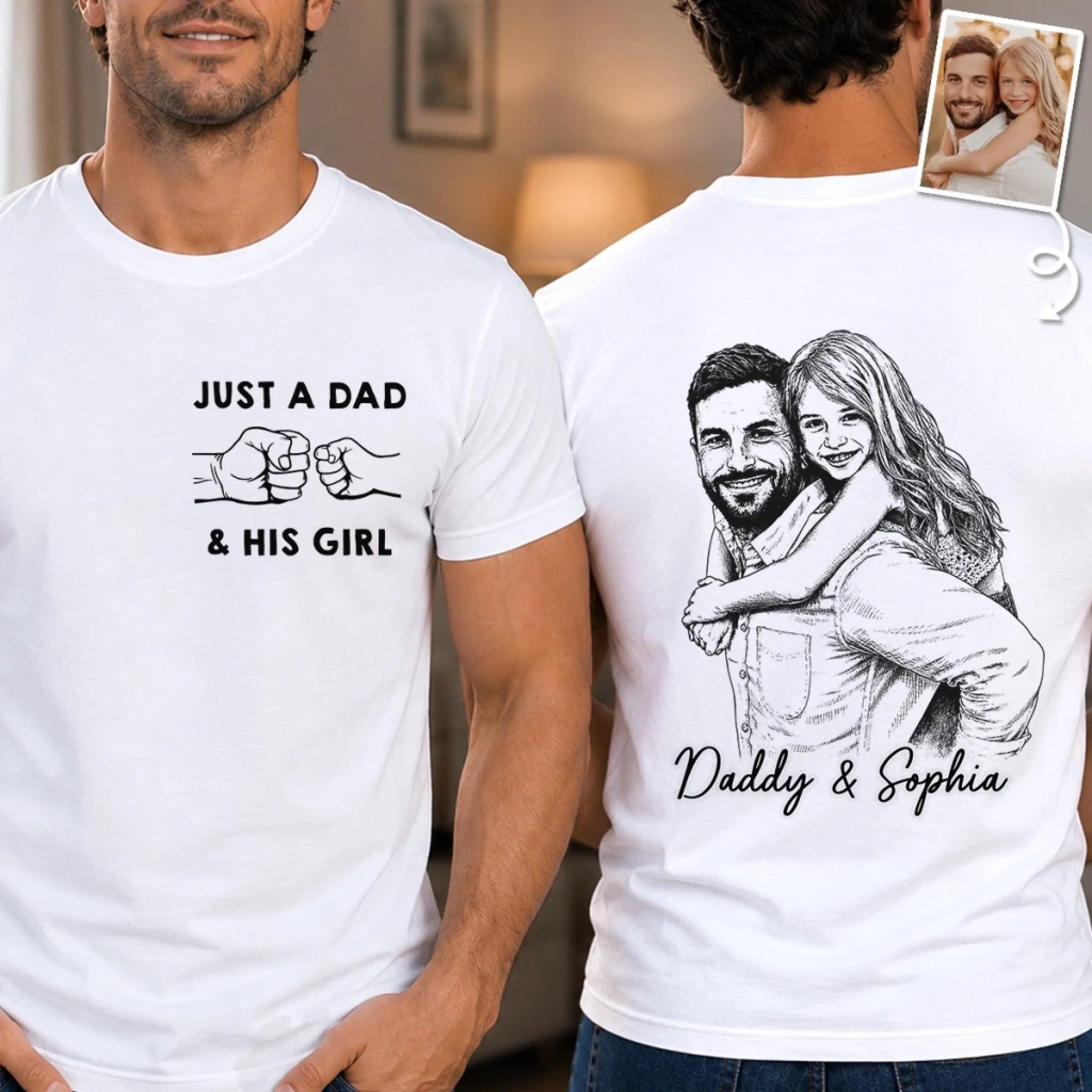 Custom Photo Unisex T-shirt - Personalized Father's Day Birthday Gifts For Dad, Grandpa - Forever My Hero