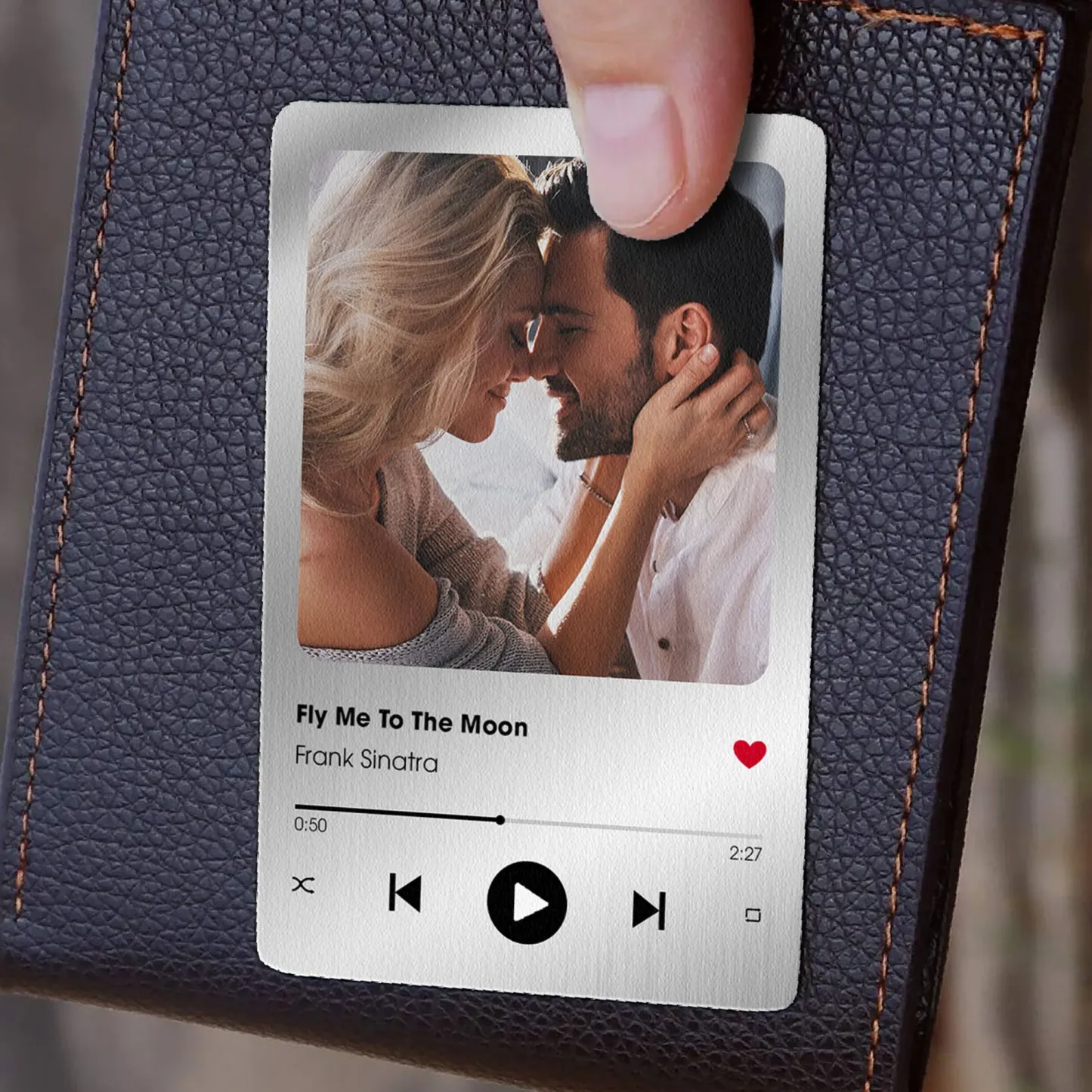 NFC Custom Favorite Song Metal Wallet Card - Personalized Aluminum Photo Wallet Card - Valentine's Day Gifts For Him, Boyfriend, Husband