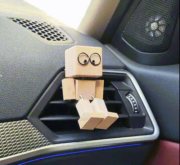 Kinetic Wooden Man Figurine – Shaking Dashboard Toy, Magnetic Accent Car Decor, Natural Wood Gift - MyPhotoSocks