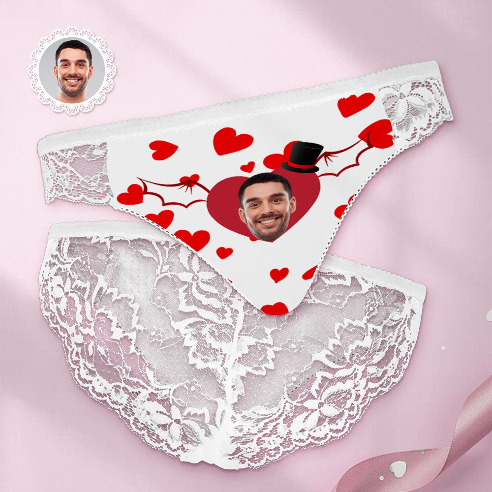 Custom Face Women Lace Panty I Love You Heart Sexy Panties-MyPhotoSocks