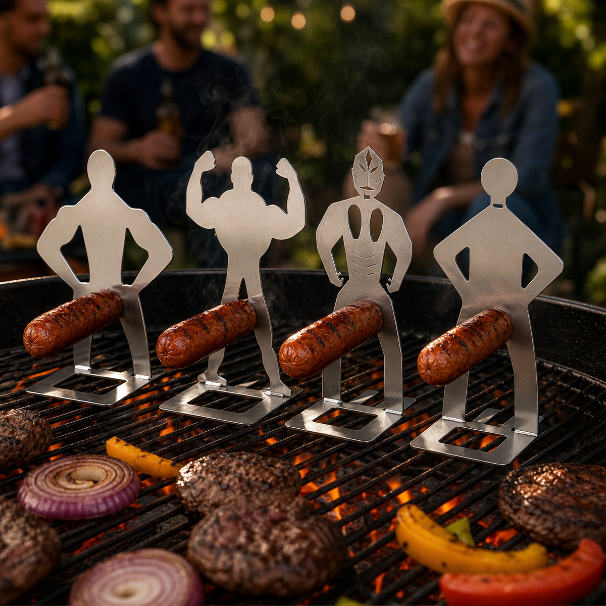 Stainless Steel BBQ Sausage Holder - Funny Grilling Gadget Gift - MyPhotoSocks