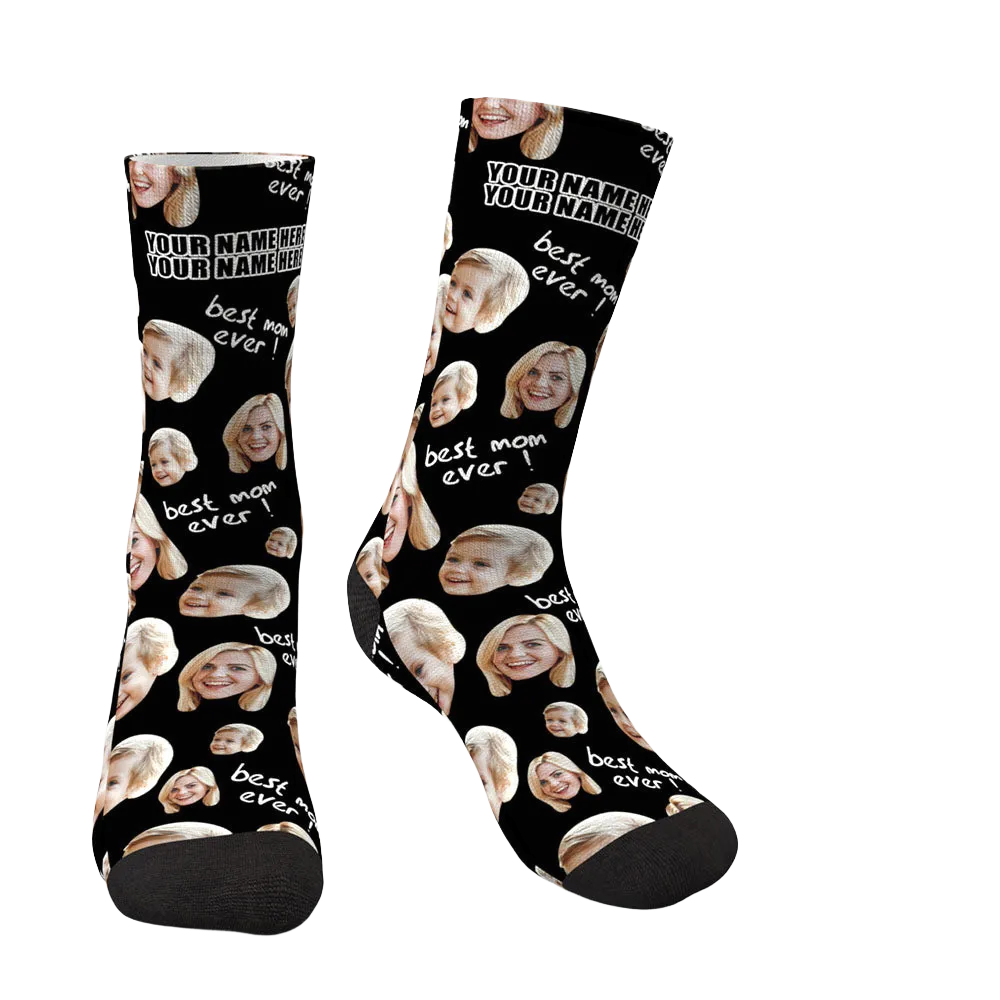 3D Preview Custom Photo Socks Gifts For Mother Best Mom Ever