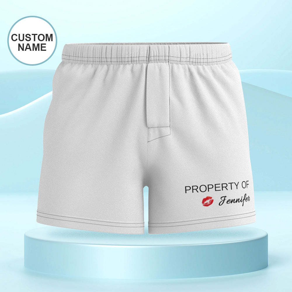 Custom Name Multicolor Boxer Shorts Property of You Personalized Photo Underwear Gift for Him - MyPhotoSocks