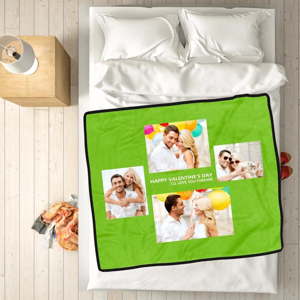 Personalized Perfect Love with 4 Photos Fleece Custom Blanket-MyPhotoSocks