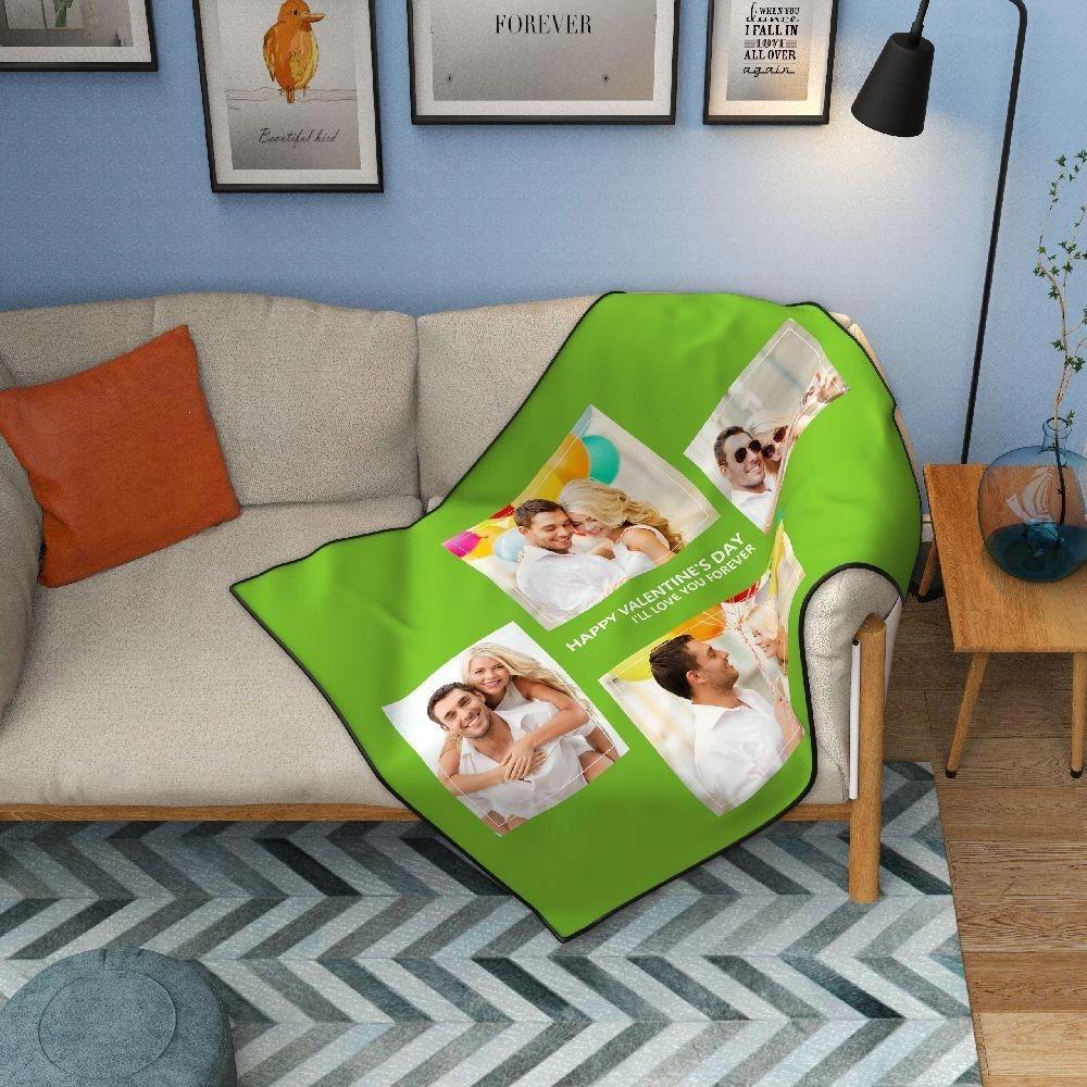 Personalized Perfect Love with 4 Photos Fleece Custom Blanket - MyPhotoSocks