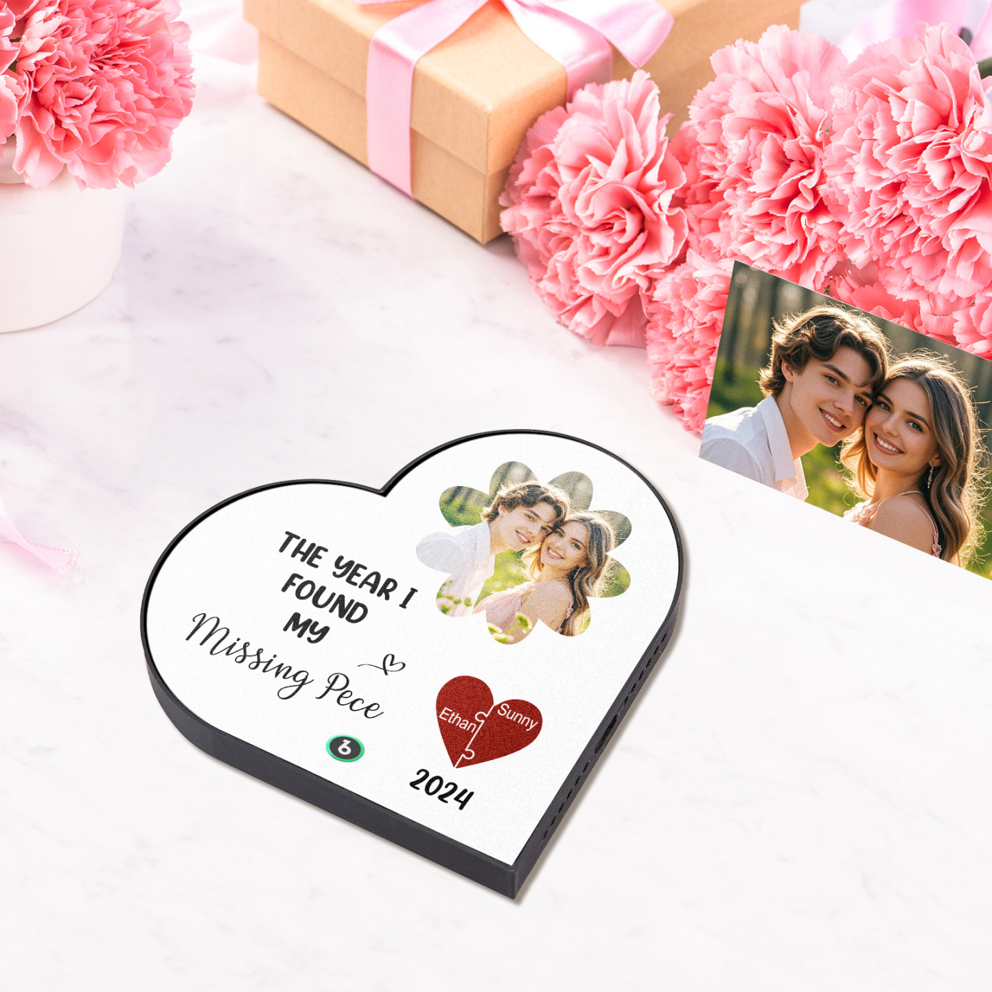 The Year I Found My Missing Piece Custom Photo Heart-Shaped Music Fridge Magnet Personalized Fridge Magnet Anniversary Gifts Gifts for Couples